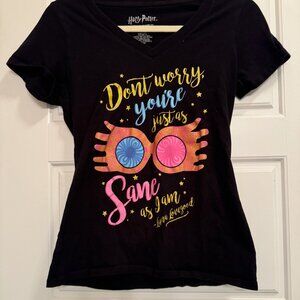 Harry Potter T-shirt, Black with Luna Lovegood Quote, Preowned, Size SMALL